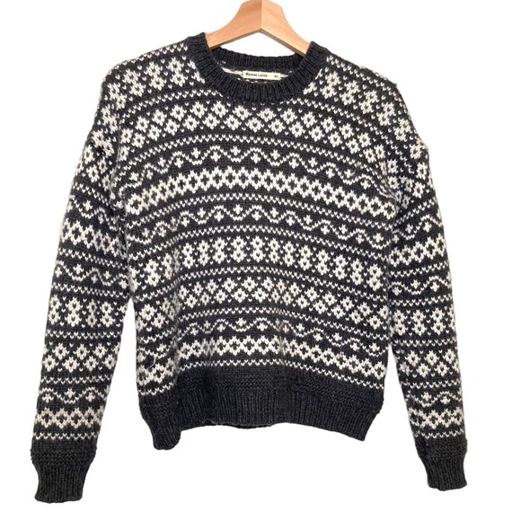 Marine Layer Jill Fair Isle Crewneck Sweater Alpaca Wool Blend Size XS - Picture 3 of 12